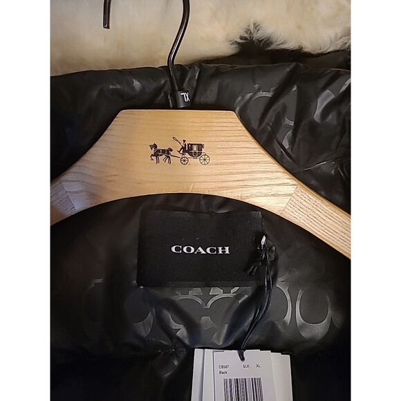 Coach 3 In 1 Men's Size X-Large Black Shearling Hooded Duck Down Parka CB587 New - Picture 4 of 10